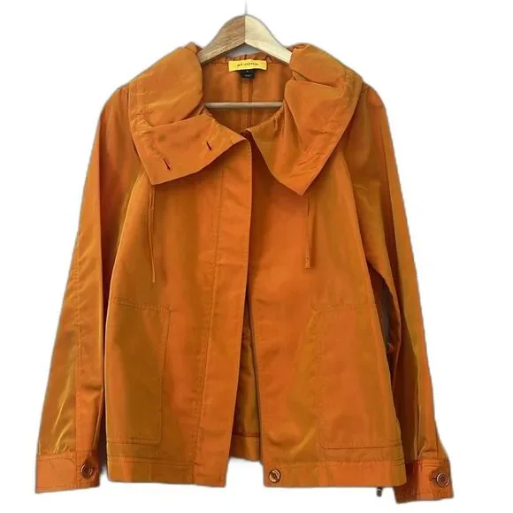 St John Jacket Coat Windbreaker Orange Medium Iridescent Maximalism Full Zip - Picture 4 of 9